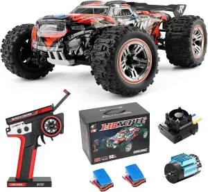 HS18A 1/18 RTR Brushless Fast RC Cars for Adults, Max 38mph Off-Road RC Truck, All Terrain High Speed RC Car, 4WD Racing Remote Control Car with 2 Lipo Batteries for Boys and Adult