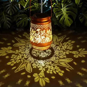 Hummingbird Solar Lanterns Outdoor Waterproof Hanging Solar Lights for Outside,Hollow Out Metal Garden Decorations for Patio Yard Porch Landscape Pathway Camping Walkway,Gifts for Women Mom Lovers