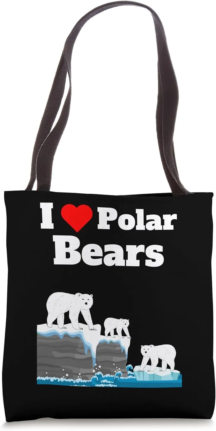 I love Polar Bears quote ice bears family Sea cliff Ice floe Tote Bag