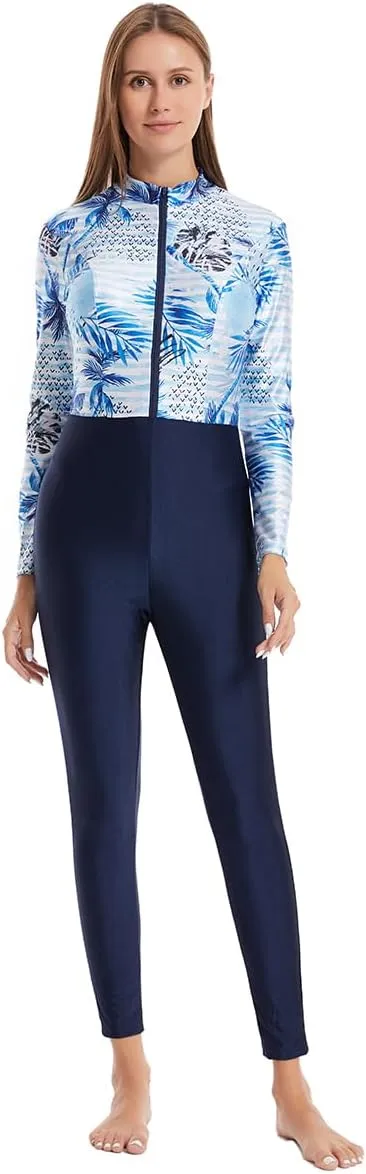 IBAKOM One Piece Modest Burkini for Women Islamic Swimsuits with Wrap Skirt Swim Cap Muslim Bathing Suit Cover Ups