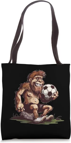 Ice age soccer player for Caveman and Neanderthal Tote Bag