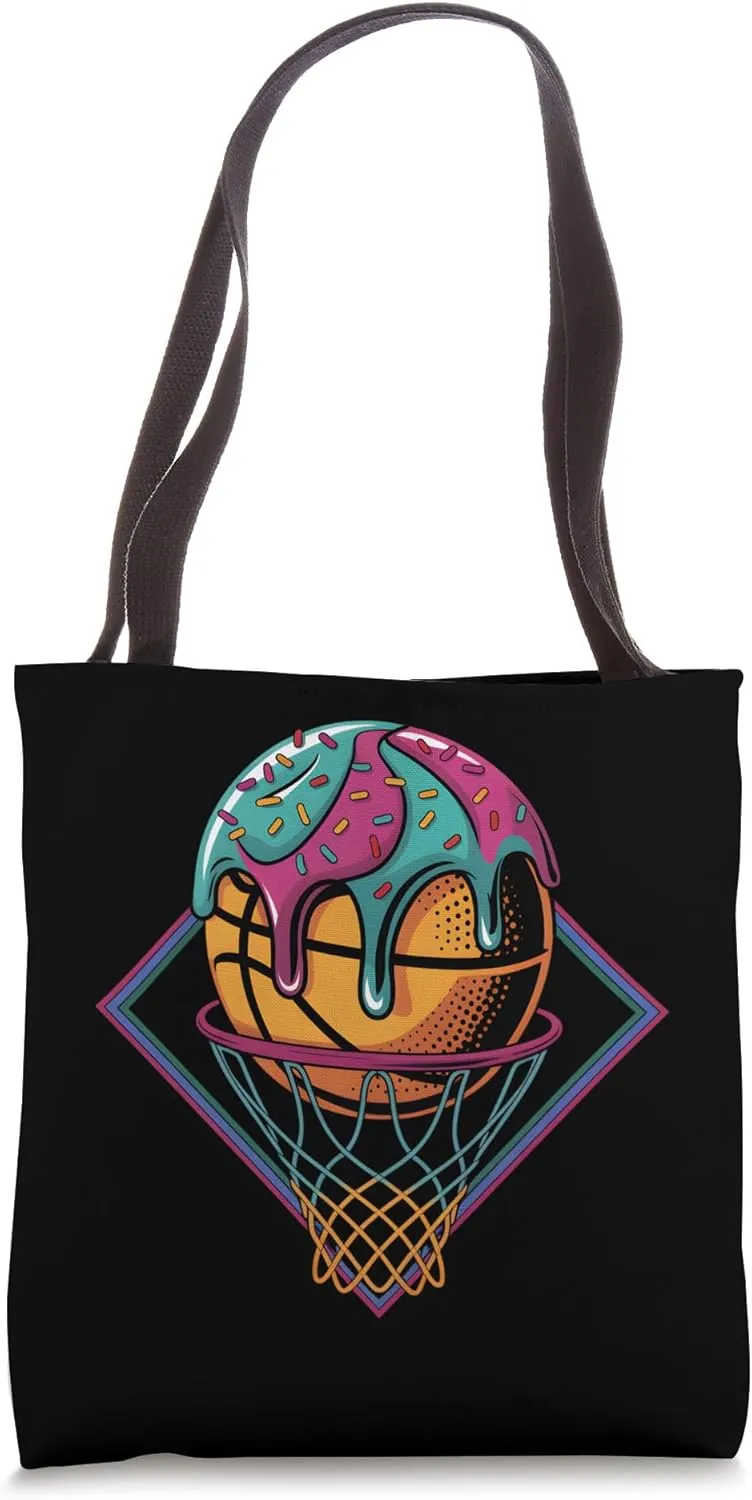 Ice Cream Basketball Dripping Boys Girls Kids Toddler Drip Tote Bag