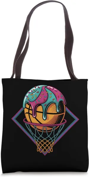 Ice Cream Basketball Dripping Boys Girls Kids Toddler Drip Tote Bag