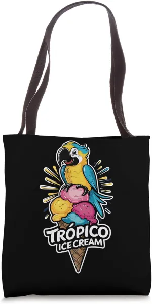 Ice Cream Parlor Treats Cute Colorful Parrot Bird Lover 56 Tote Bag