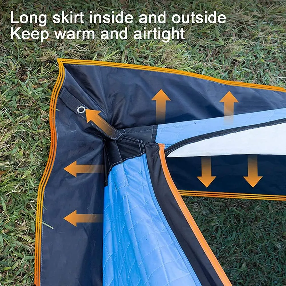 Ice Fishing Shelter Thicken Cotton Fishing Tent 3-4 Person Portable Ice Tent with Detachable Windows, Zippered Door & Carry Bag for Outdoor Camping