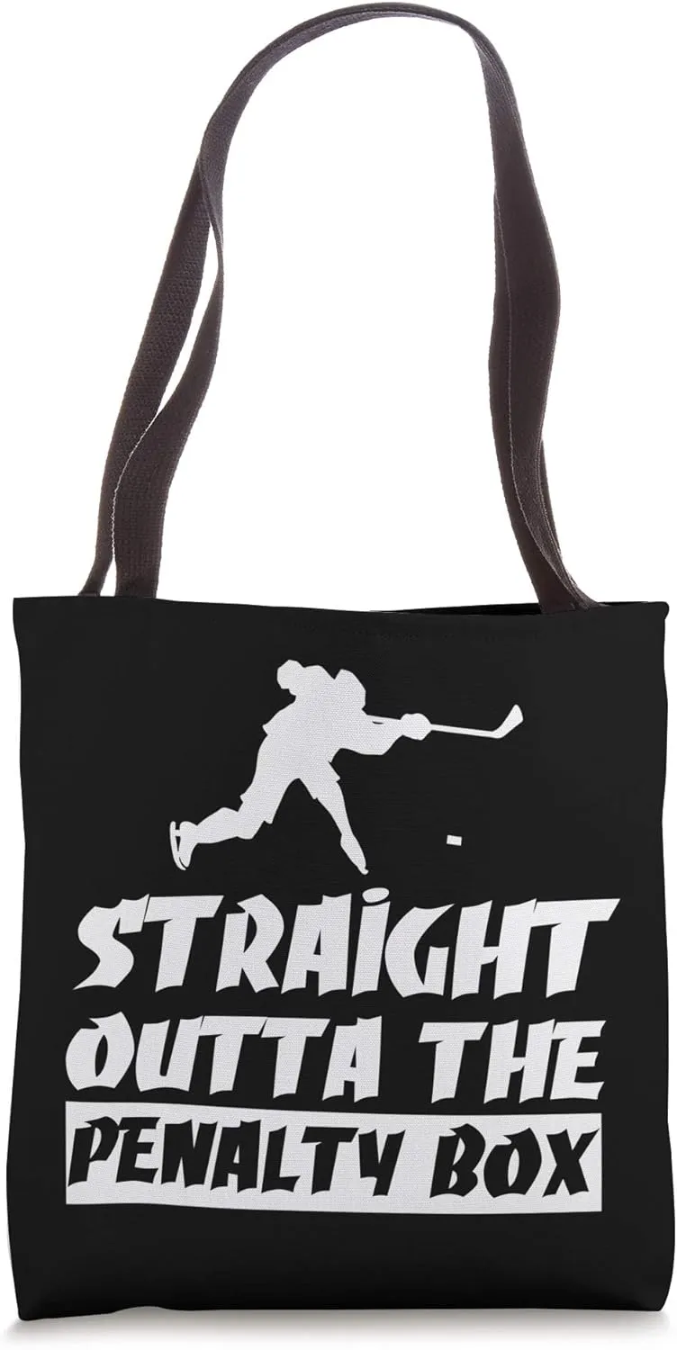 Ice Hockey Enforcer Straight Outta The Penalty Box Hockey Tote Bag