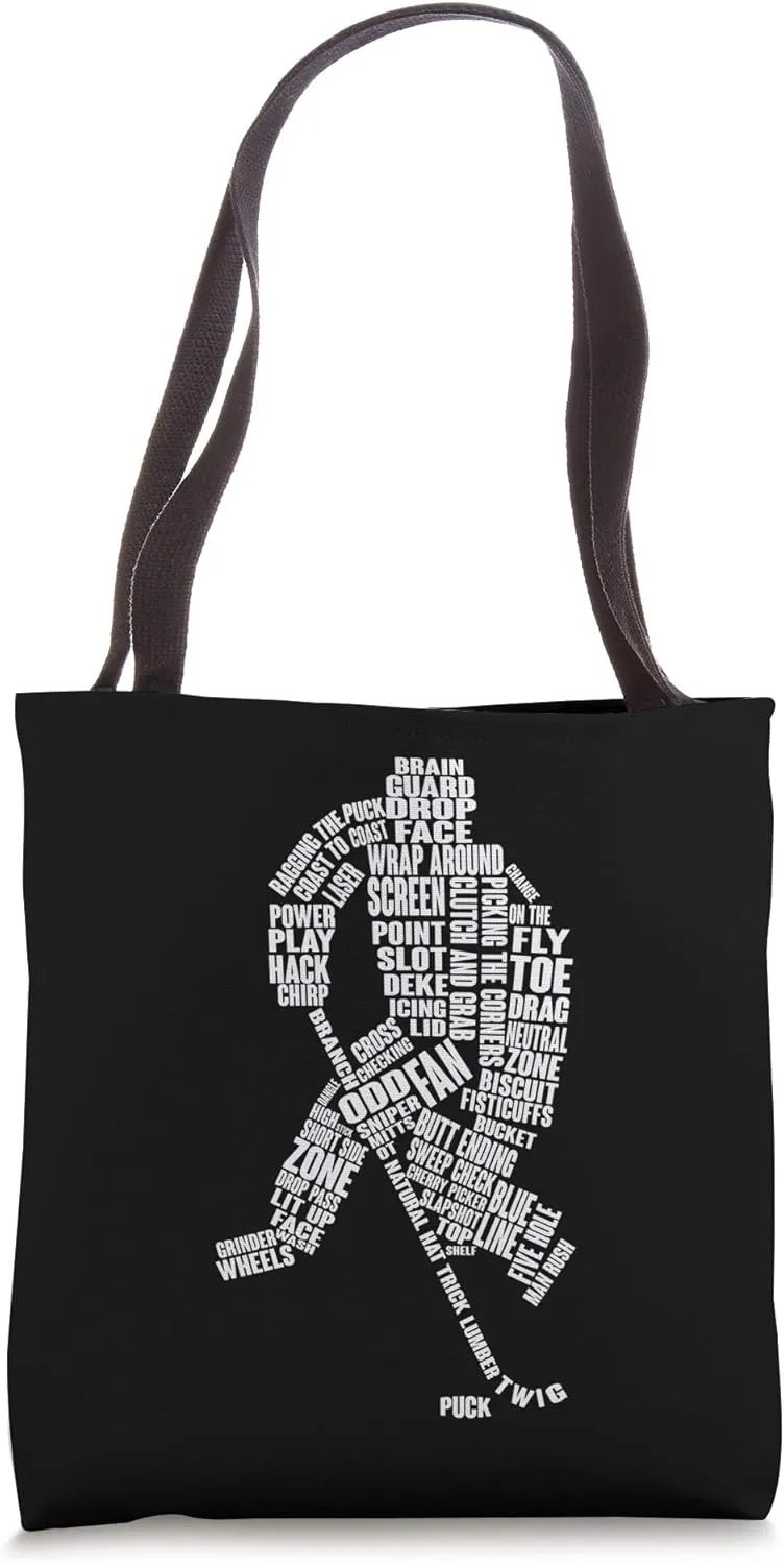 Ice Hockey Player Funny Winter Sport Vocabulary Tote Bag