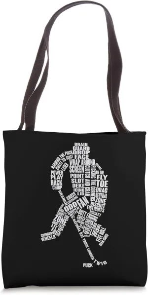 Ice Hockey Player Funny Winter Sport Vocabulary Tote Bag
