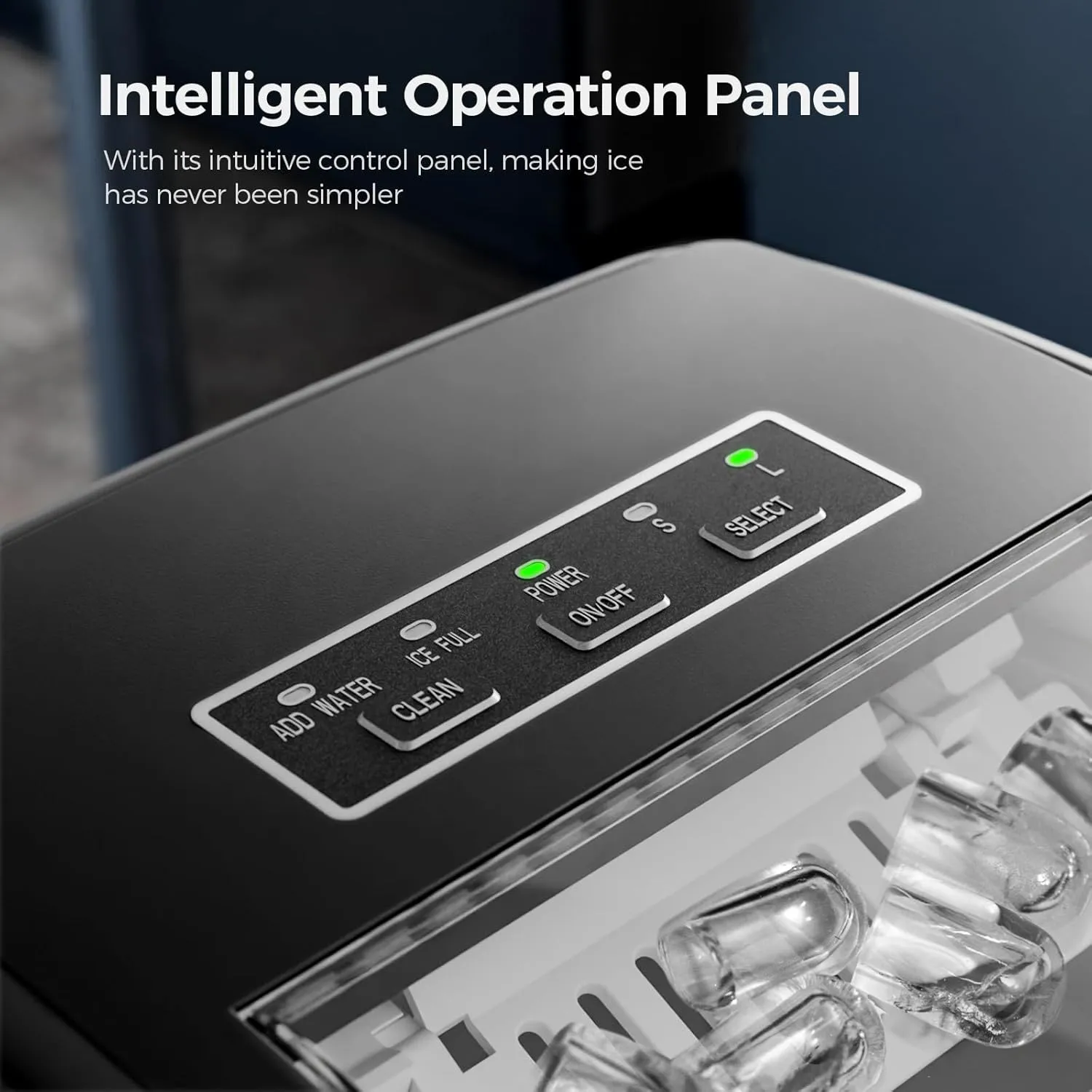Ice Makers Countertop,26Lbs/24H,9 Cubes in 6 Mins,Portable Ice Maker Machine with Self-Cleaning,2 Sizes of Bullet Ice,Perfect for Home Kitchen(Black)