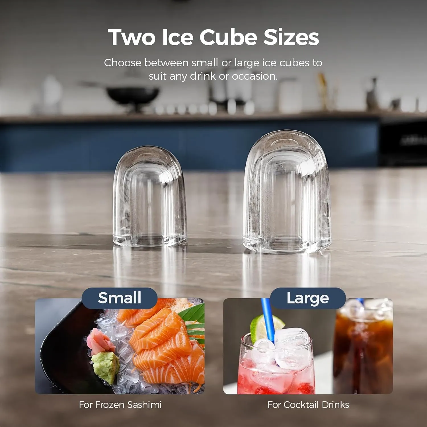 Ice Makers Countertop,26Lbs/24H,9 Cubes in 6 Mins,Portable Ice Maker Machine with Self-Cleaning,2 Sizes of Bullet Ice,Perfect for Home Kitchen(Black)