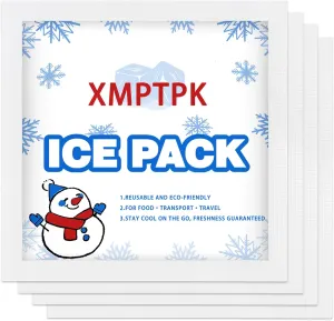 Ice Packs for Cooler, Lunch Boxes and Shipping, Slim Design Reusable Gel Freezer Packs for Frozen Food & Drinks, Camping, Picnic and Fishing