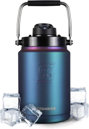 Ice Shaker Insulated Stainless Steel Half Gallon Water Jug | 64 oz, Wisteria | Stays Cold for 60  Hours | Multi-purpose lid | Odor-Free Outdoor Water Jug for Sports, Camping, Hiking, Working Out