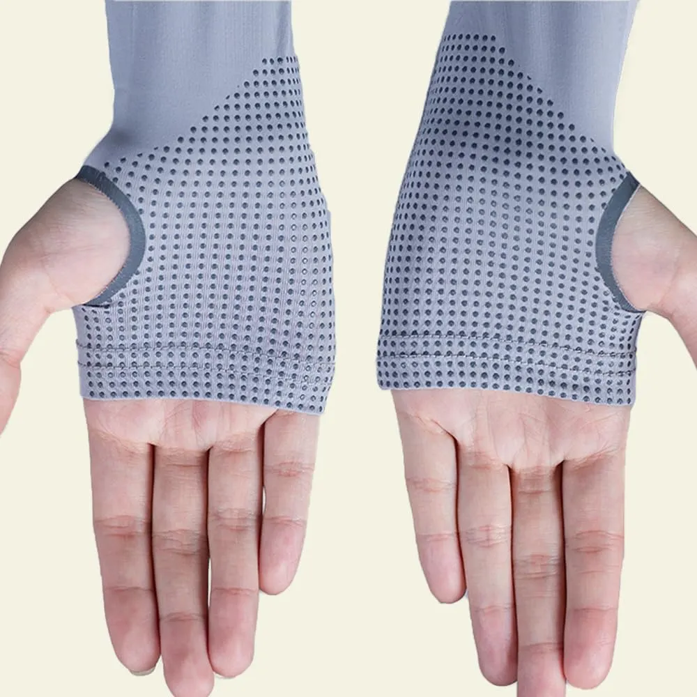 Ice Silk Cooling Sun Protection UPF50 UV-resistance Compression Arm Sleeves Warmer Covers Thumb Hole