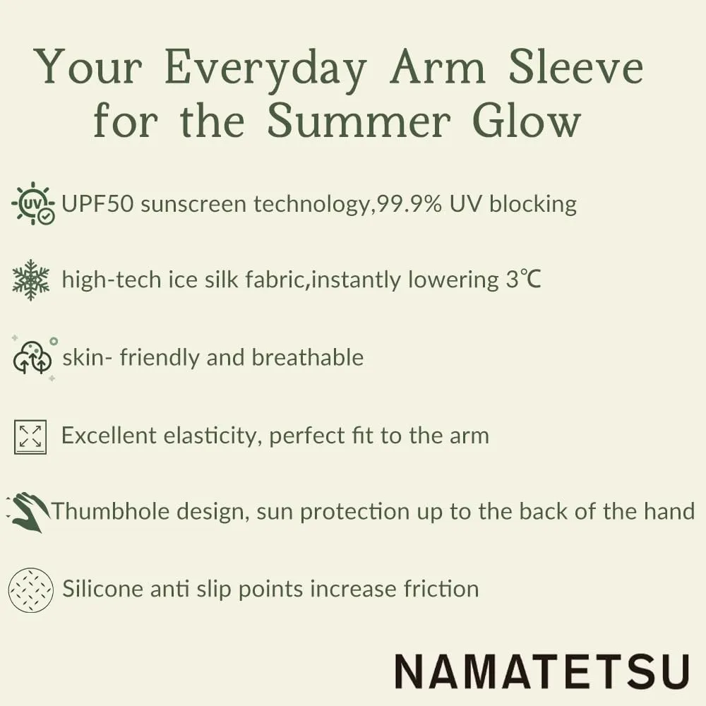 Ice Silk Cooling Sun Protection UPF50 UV-resistance Compression Arm Sleeves Warmer Covers Thumb Hole