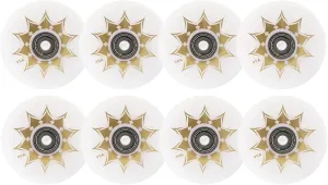 Inline Skates Wheel 62mm 64mm 68mm 70mm 72mm 76mm 80mm PU Wheel 90A With Bearing Roller Skates Accessories 8-Pack (White, 70mm)