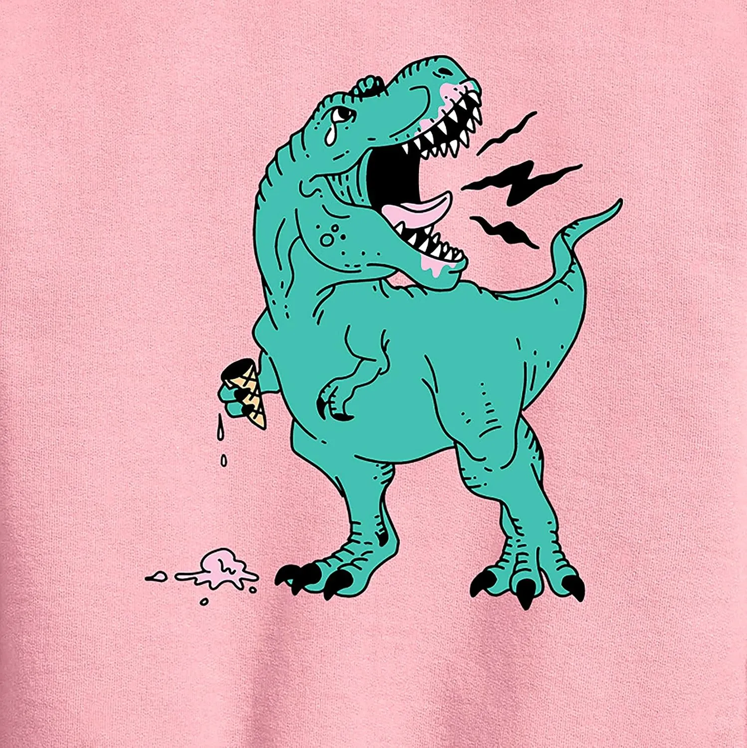Instant Message - T-Rex Ice Cream - Toddler & Youth Crewneck Fleece Sweatshirt