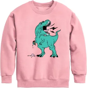 Instant Message - T-Rex Ice Cream - Toddler & Youth Crewneck Fleece Sweatshirt