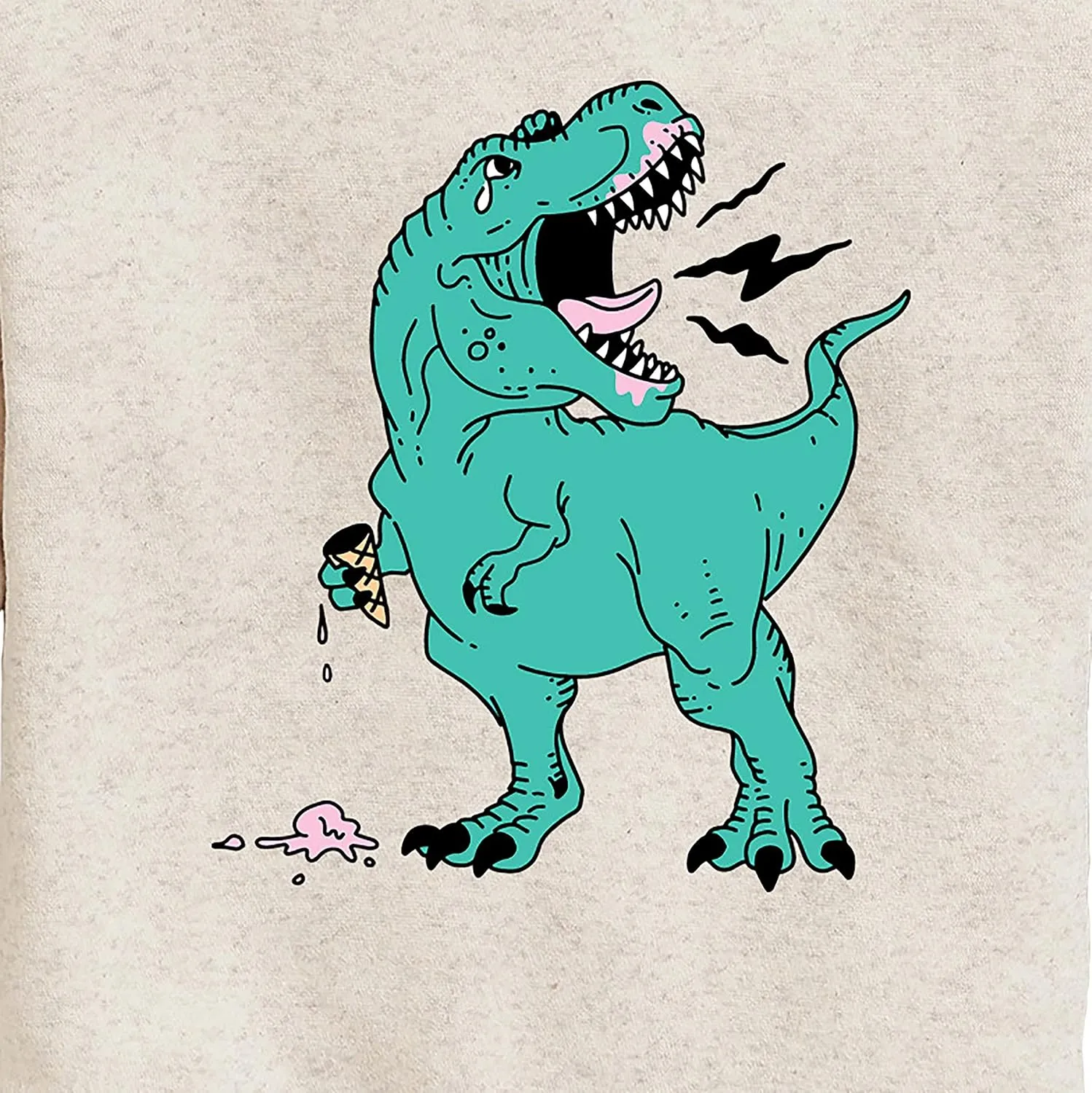 Instant Message - T-Rex Ice Cream - Toddler & Youth Crewneck Fleece Sweatshirt