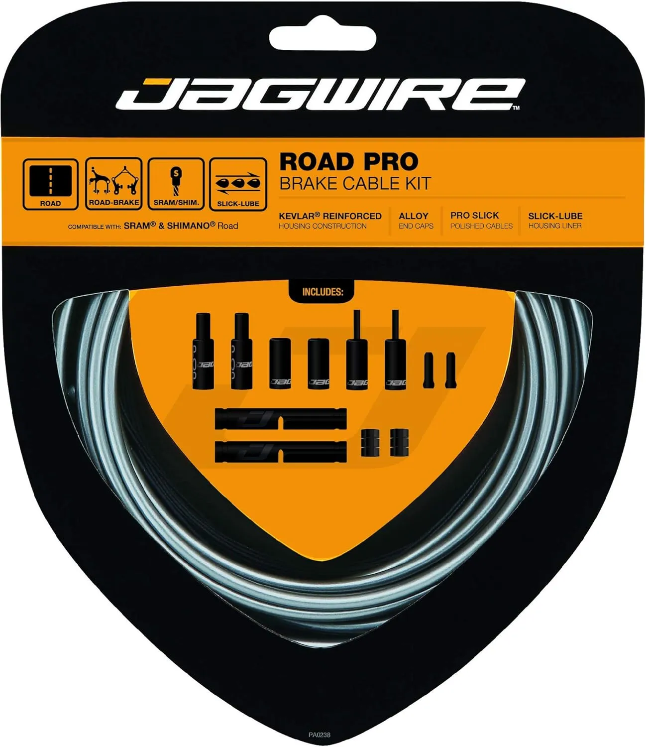 Jagwire JCK203 Ice Grey Road Pro Brake Kit, Shimano/SRAM