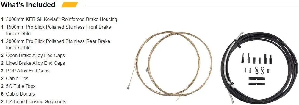 Jagwire JCK203 Ice Grey Road Pro Brake Kit, Shimano/SRAM