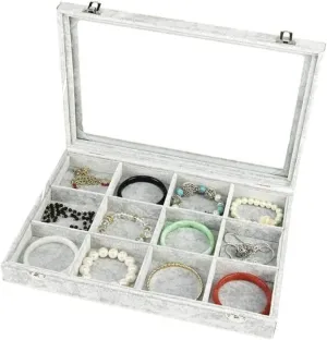 Jewelry Box Jewelry Organizer 10 Different Designs Clear Glass Lid Velvet Jewelry Organizer Box Jewelry Showcase For Watch Earrings Rings. Jewelry Boxes Jewelry Case (Color : E, Size : As shown)