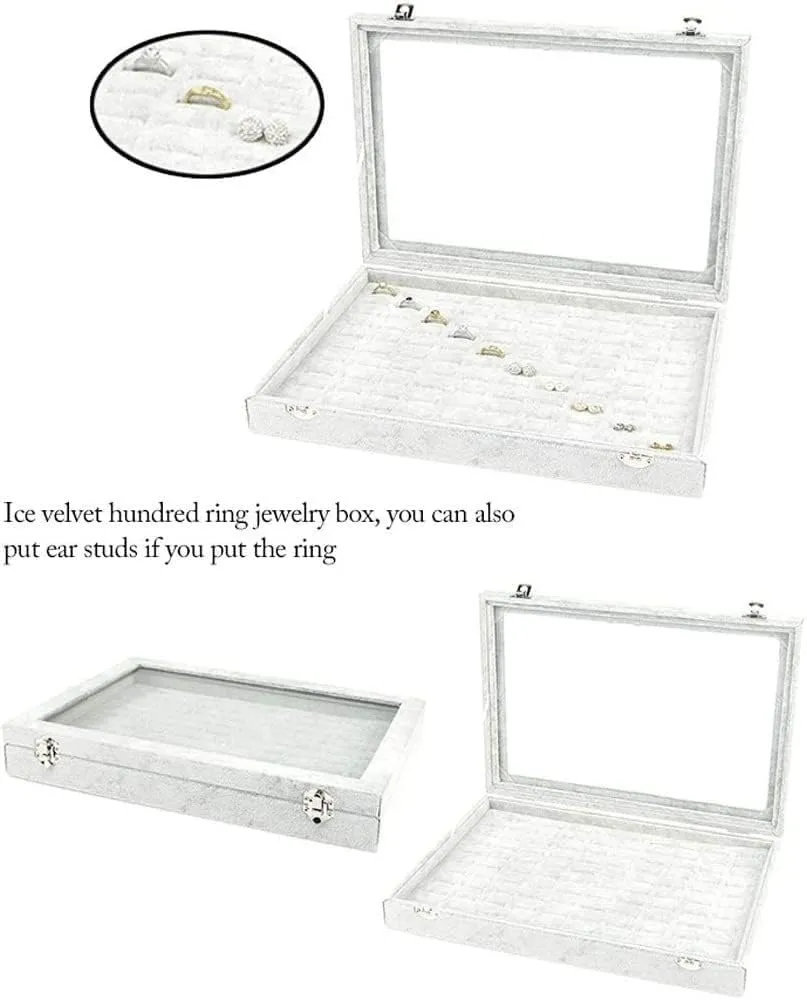 Jewelry Organizer Jewelry Box 10 Different Designs Clear Glass Lid Velvet Jewelry Organizer Box Jewelry Showcase For Watch Earrings Rings. Jewelry Case Jewelry Display Storage