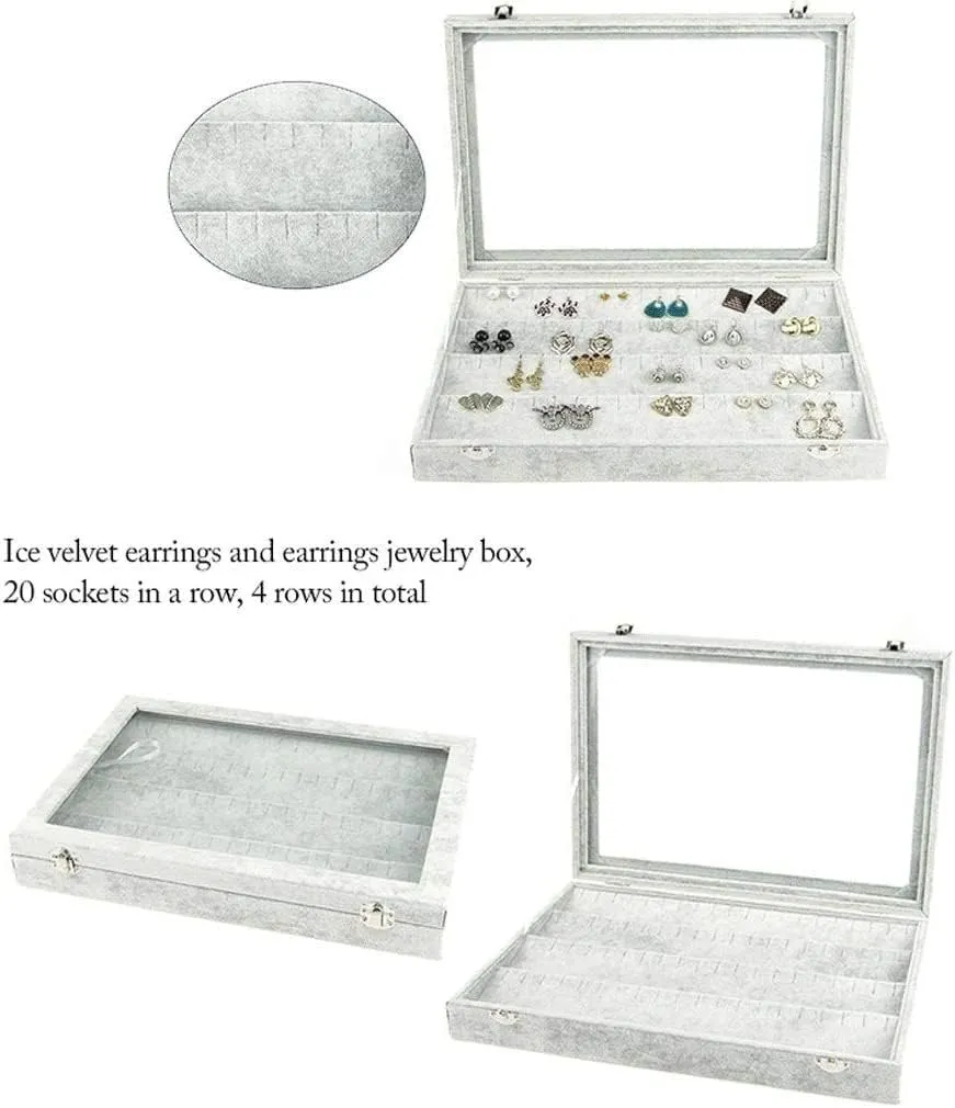 Jewelry Organizer Jewelry Box 10 Different Designs Clear Glass Lid Velvet Jewelry Organizer Box Jewelry Showcase For Watch Earrings Rings. Jewelry Case Jewelry Display Storage