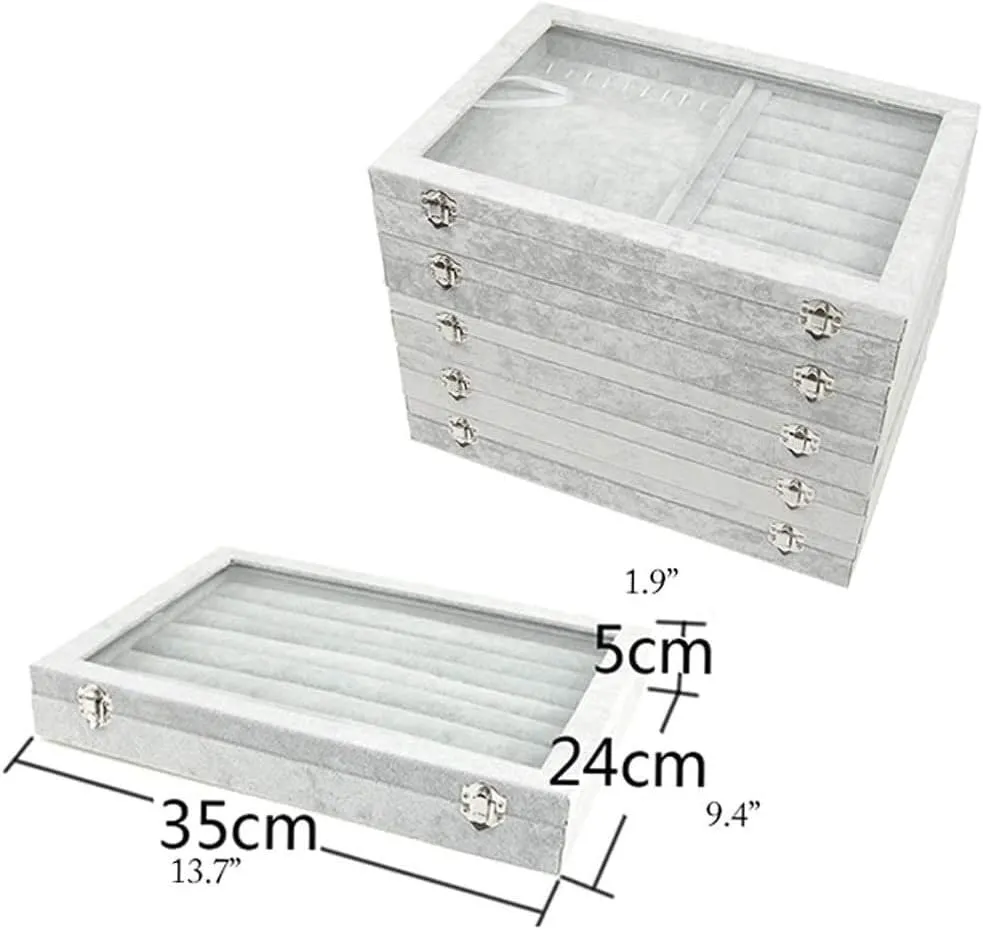 Jewelry Organizer Jewelry Box 10 Different Designs Clear Glass Lid Velvet Jewelry Organizer Box Jewelry Showcase For Watch Earrings Rings. Jewelry Case Jewelry Display Storage