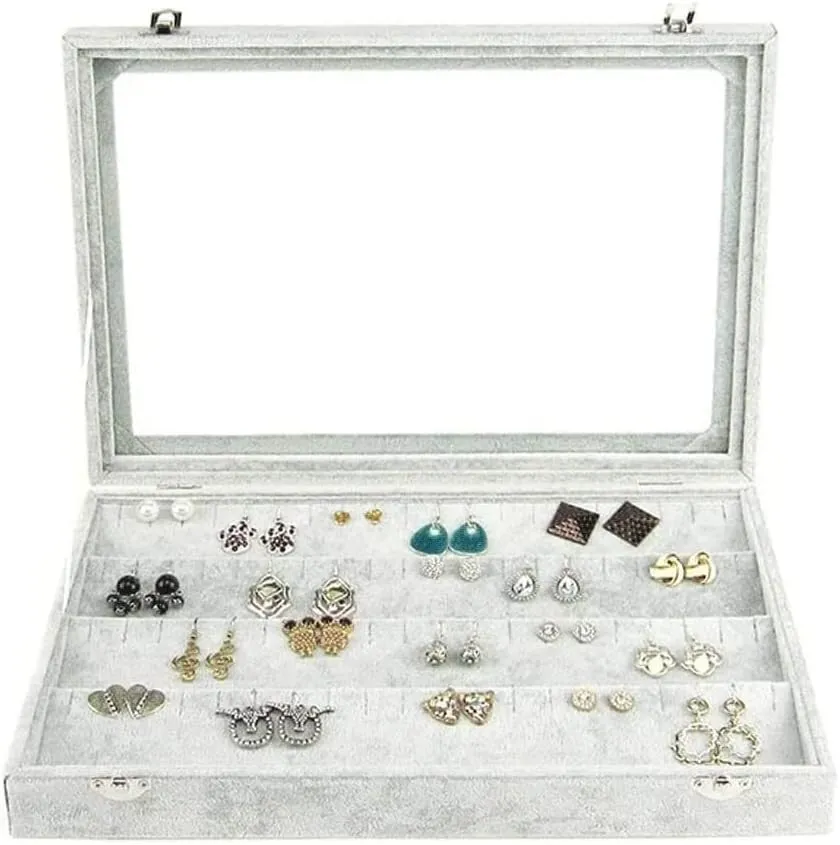 Jewelry Organizer Jewelry Box 10 Different Designs Clear Glass Lid Velvet Jewelry Organizer Box Jewelry Showcase For Watch Earrings Rings. Jewelry Case Jewelry Display Storage