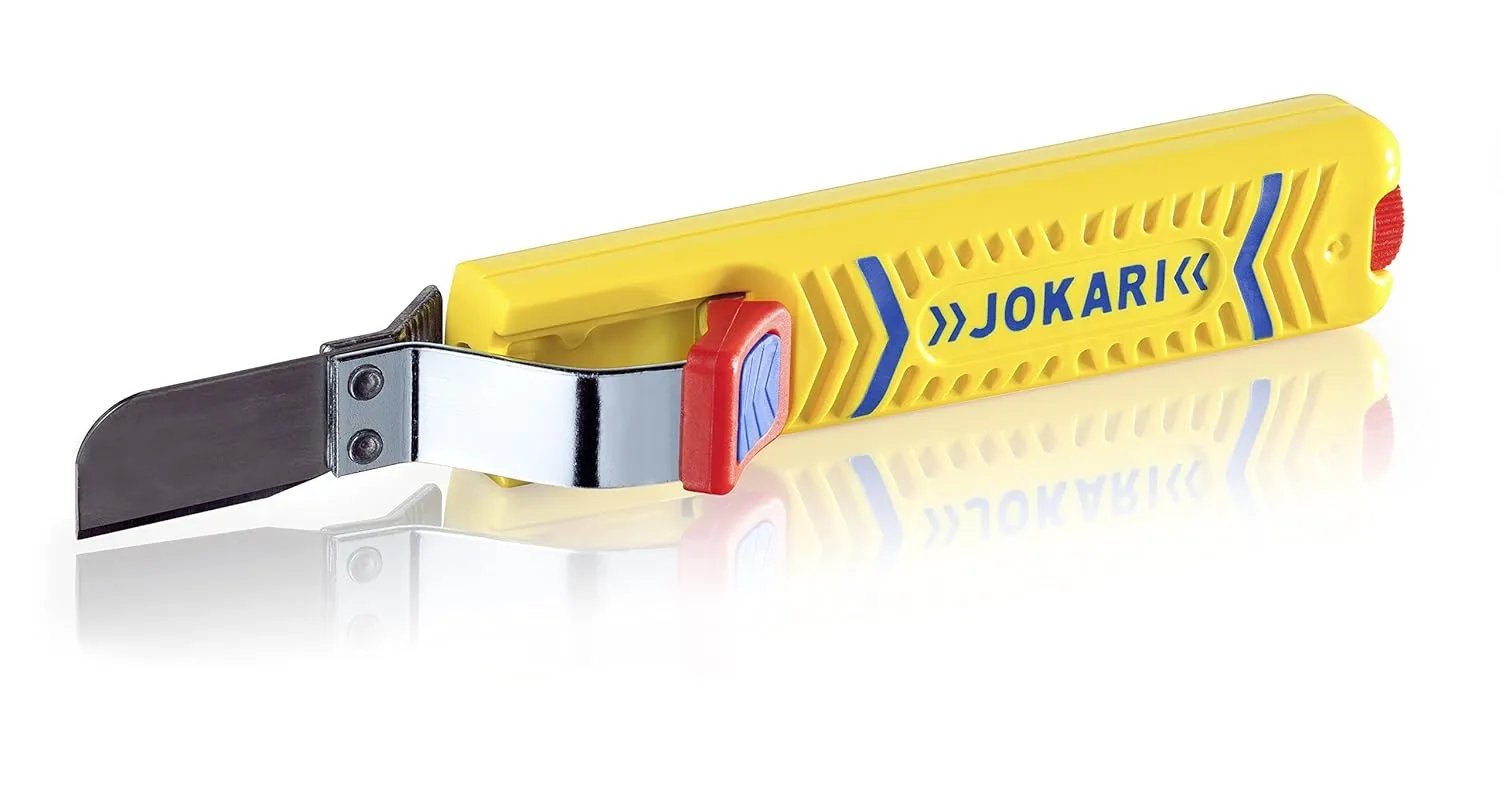 Jokari 10281 Secura Cable Stripping Knife for All Standard Round Cables, No. 28G, 17cm L x 2.9cm W x 3.5cm H