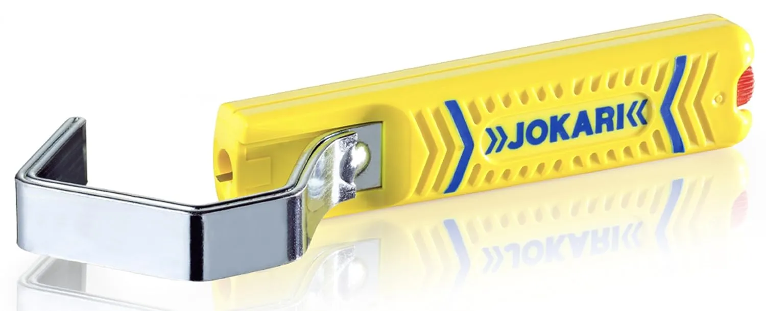 Jokari 10500 Standard Completely Insulated Cable Stripping Knife for All Standard Round Cables, No. 50, 17cm L x 3cm W x 5.5cm H