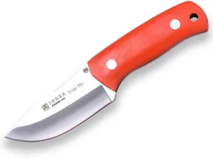 Joker "Erizo TS1 CN81-F Skinning Knife, 2.95-inch Blade, Orange Canvas Micarta Handle, Black Kydex Sheath with Firestarter, Fishing, Hunting, Camping, and Hiking Tool.