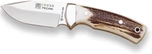 Joker Skinning Knife Pecari CC20, Deer Horn Handle and MOVA Stainless Steel Blade 3.34 inches, 190 gr, Fishing, Hunting, Camping and Hiking Tools.