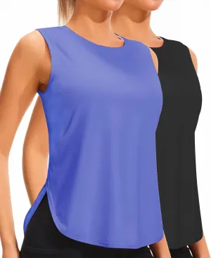JOYSPELS Ice Silk Workout Tank Tops for Women Cool-Dry Sleeveless Loose Fit Yoga Shirts Athletic