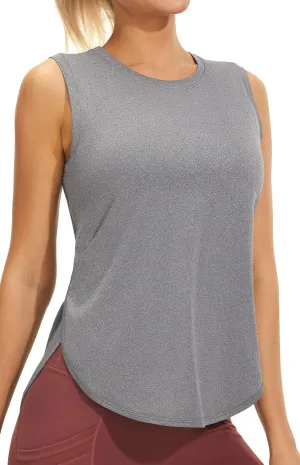 JOYSPELS Ice Silk Workout Tank Tops for Women Cool-Dry Sleeveless Loose Fit Yoga Shirts Athletic