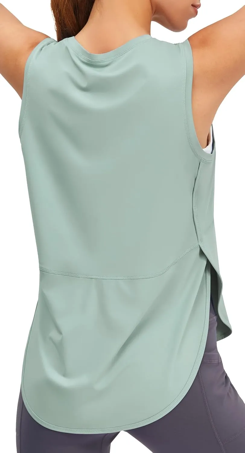 JOYSPELS Ice Silk Workout Tank Tops for Women Cool-Dry Sleeveless Loose Fit Yoga Shirts Athletic