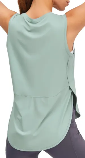 JOYSPELS Ice Silk Workout Tank Tops for Women Cool-Dry Sleeveless Loose Fit Yoga Shirts Athletic