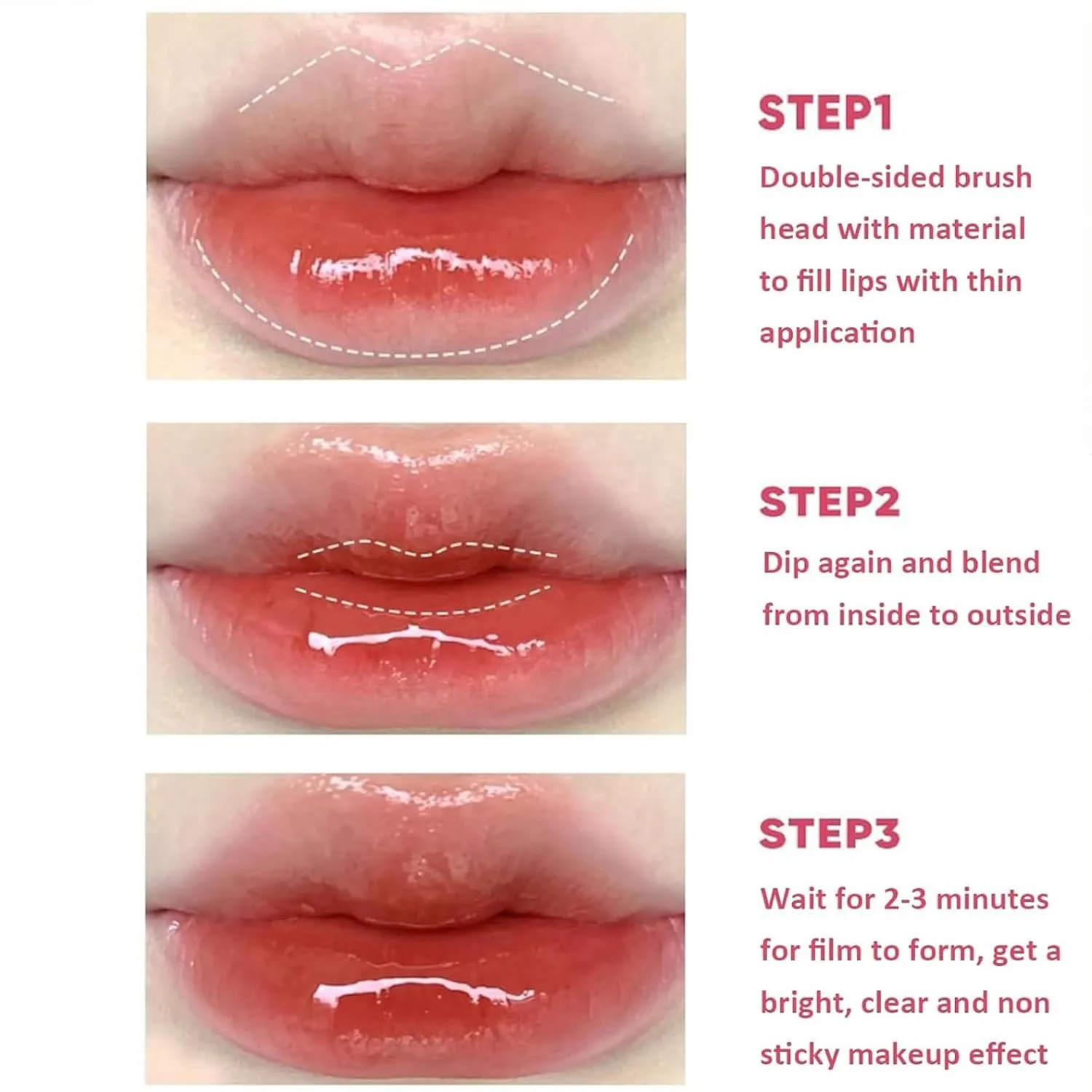 Judy Doll Lip Gloss, Judy Doll Ice Watery Lip Gloss, Judy Doll Lip Gloss Clear, Jelly Moisturizing Light Nonstick Tinted (07#)
