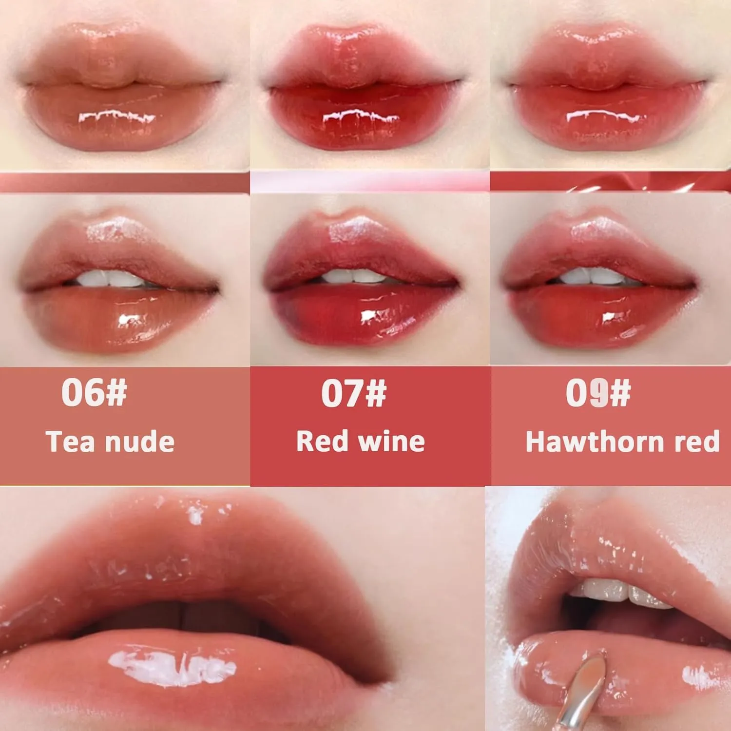 Judy Doll Lip Gloss, Judy Doll Ice Watery Lip Gloss, Judy Doll Lip Gloss Clear, Jelly Moisturizing Light Nonstick Tinted (07#)