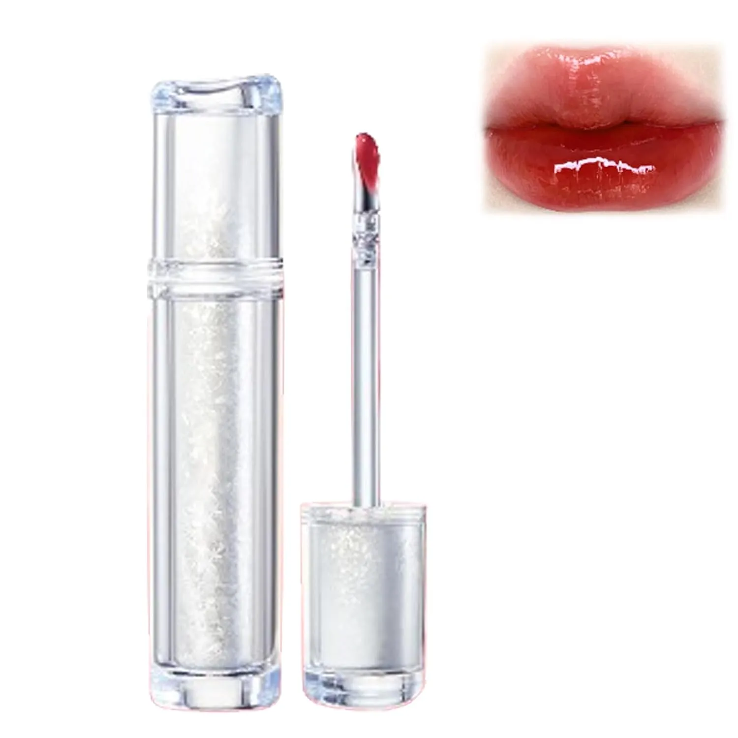 Judy Doll Lip Gloss, Judy Doll Ice Watery Lip Gloss, Judy Doll Lip Gloss Clear, Jelly Moisturizing Light Nonstick Tinted (07#)