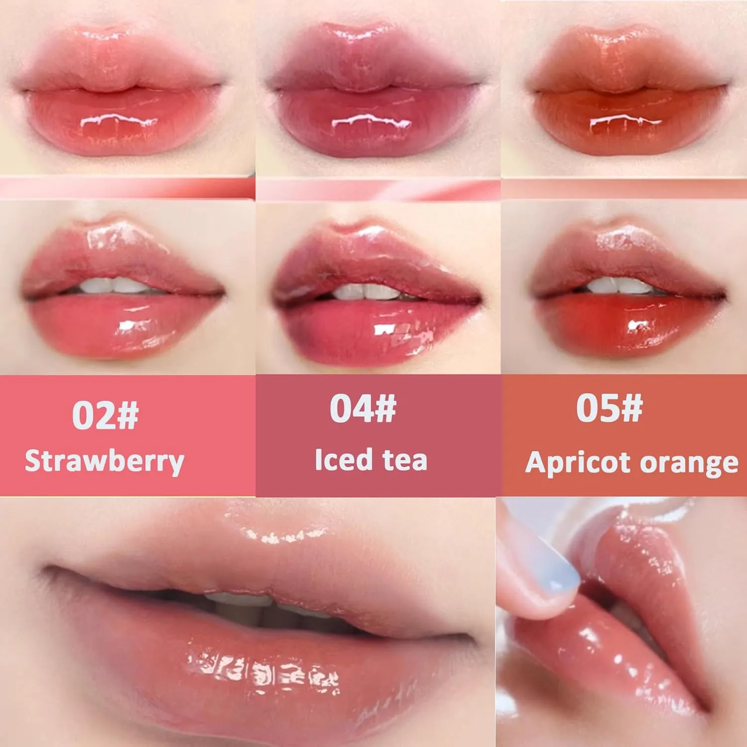 Judy Doll Lip Gloss, Judy Doll Ice Watery Lip Gloss, Judy Doll Lip Gloss Clear, Jelly Moisturizing Light Nonstick Tinted (07#)