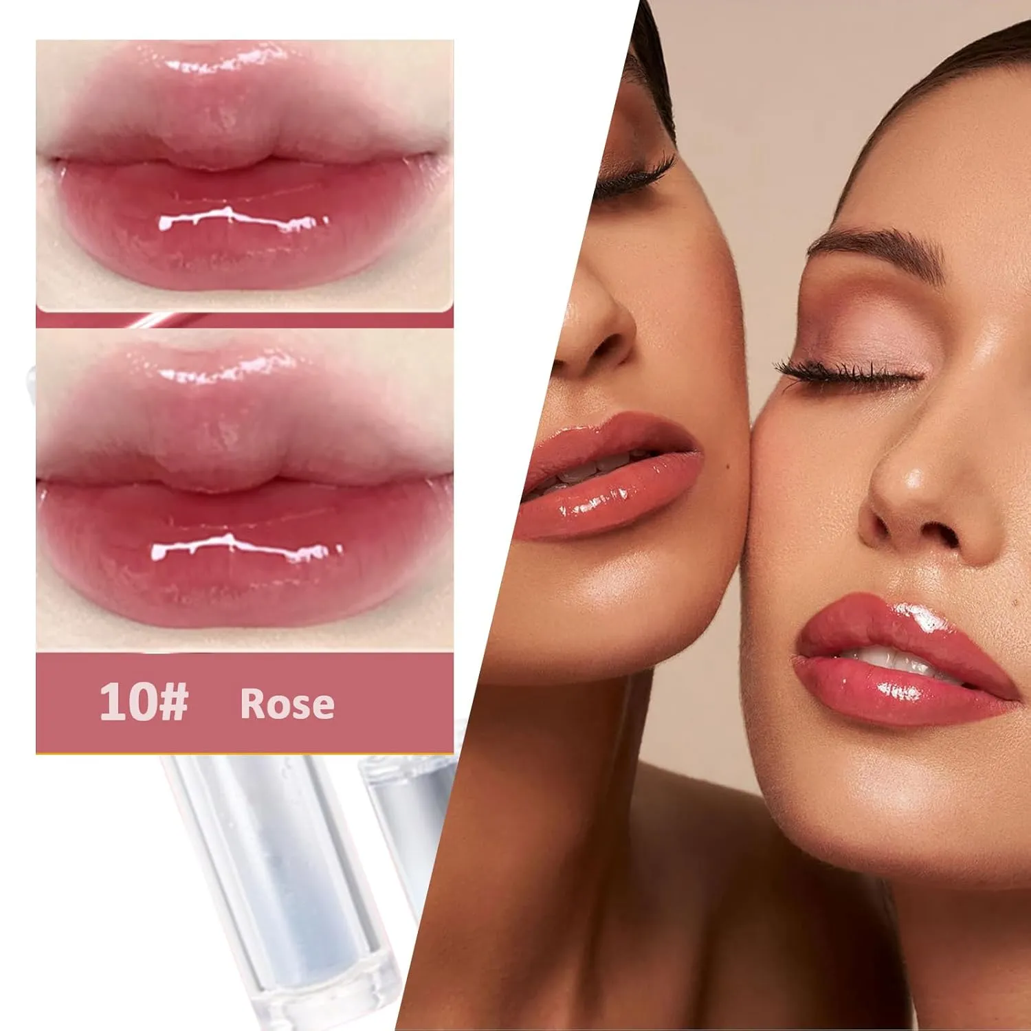 Judy Doll Lip Gloss, Judy Doll Ice Watery Lip Gloss, Judy Doll Lip Gloss Clear, Jelly Moisturizing Light Nonstick Tinted (07#)