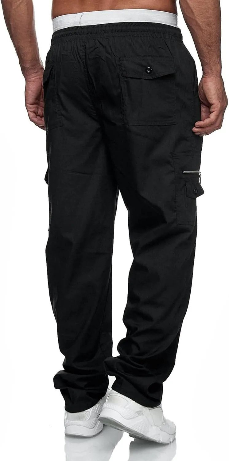 Julidostore Stretchmotions - Super Stretch Ice-Silk Comfort Cargo Pants Mens 6 Pockets Tactical Joggers Outdoor Trousers
