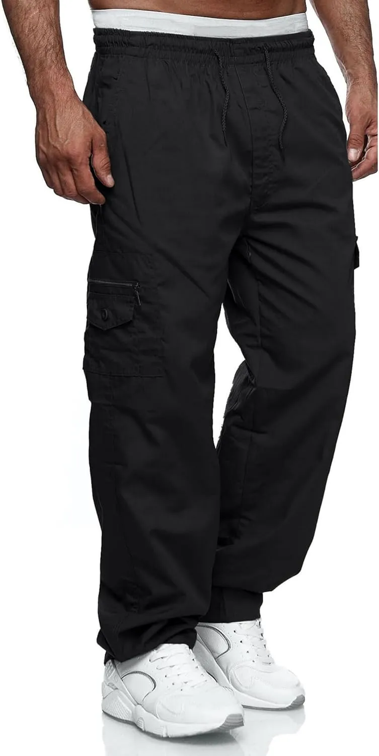 Julidostore Stretchmotions - Super Stretch Ice-Silk Comfort Cargo Pants Mens 6 Pockets Tactical Joggers Outdoor Trousers
