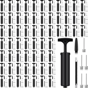 Jutom 200 Sets Portable Ball Pump Kit Include Needle Nozzle Extension Hose Hand Air Ball Pump Inflation Kit for Sports Ball Balloon Basketball Soccer Football Rugby Back to School