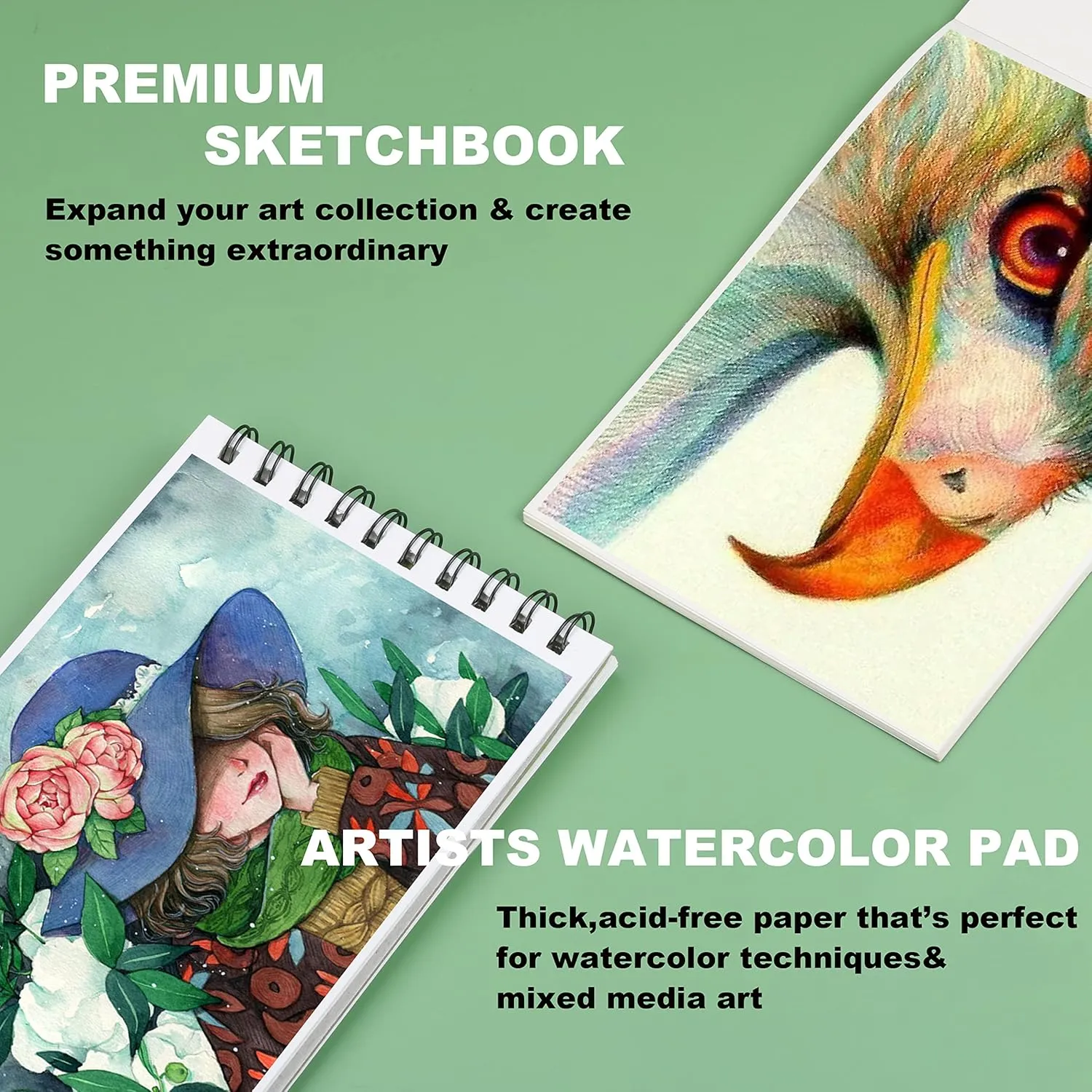 KALOUR 76pc Art Supply Set - Sketching & Drawing Kit with Tutorial Book, Sketchbook & Paper - Pencils, Pastels, Watercolors for Beginner Artists