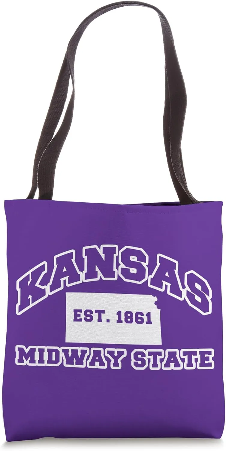 Kansas Souvenir Vacation The Midway State Est 1861 Adults Tote Bag