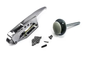 Kason 0058 Polished Chrome Radial Latch KIT with 0059 Roller Strike, 1 3/4" to 2 1/2" Offset, 0481 4" Inside Release and Hardware KIT