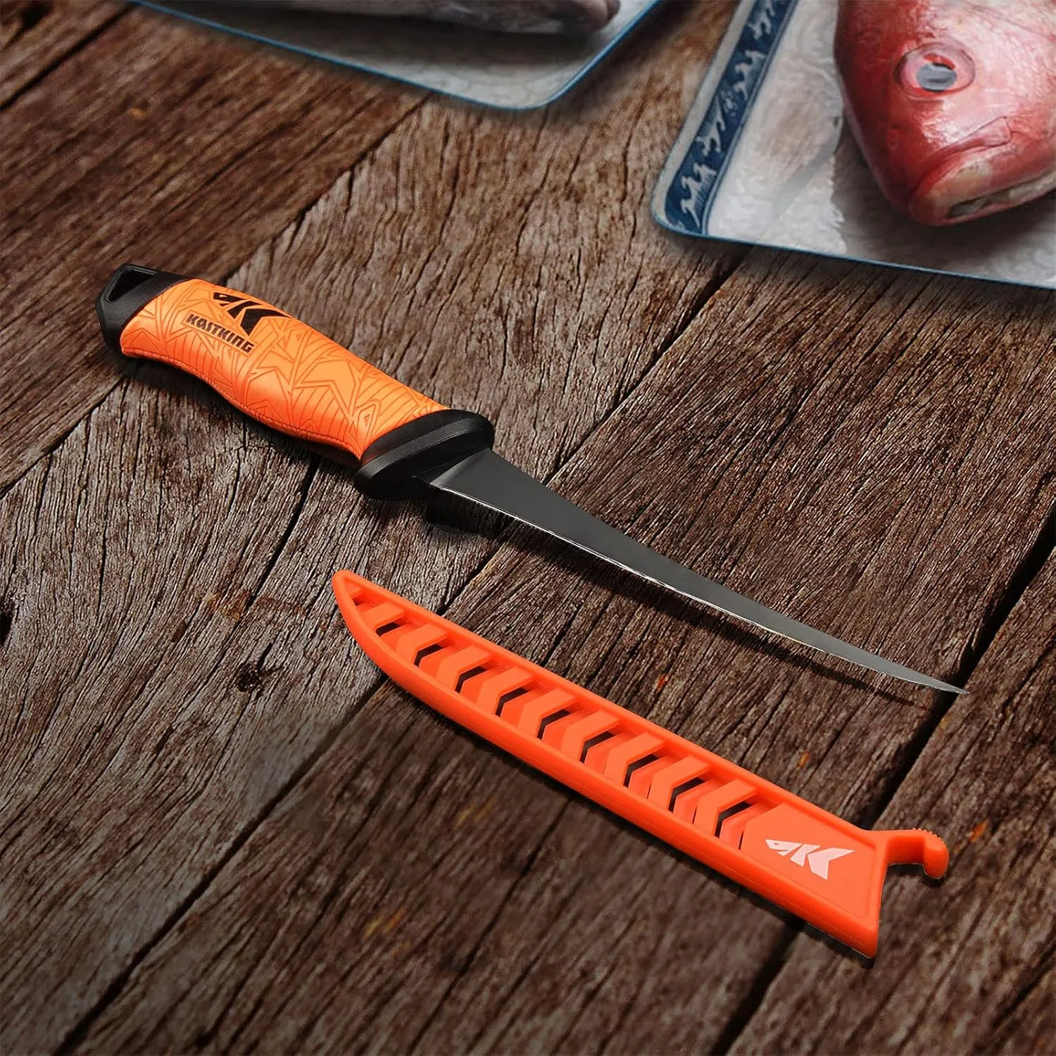 KastKing Speed Demon Pro Fillet Knife - Razor Sharp G4116 German Stainless-Steel Blade, Professional Level Knives for Filleting and Boning, Non-Slip Handles, Includes Protective Sheath