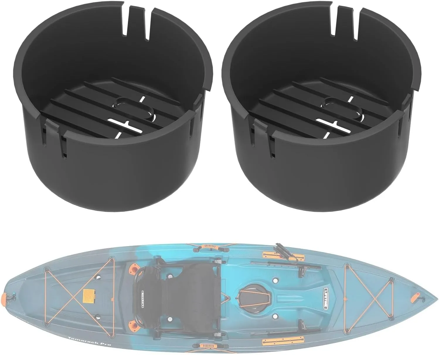 Kayaks Storage Bucket Hatch Bucket Container for Lifetime Kayak Storage, Lifetime Tamarack Angler 100, Pro 103, Weber Angler 110, Temptation 110, Spitfire 950T Fit Hatch Opening 6 7/8" Kayaks - 2 Pack